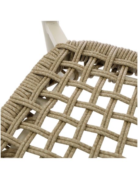 Dante - Tabouret de bar empilable Piètement sable + Corde