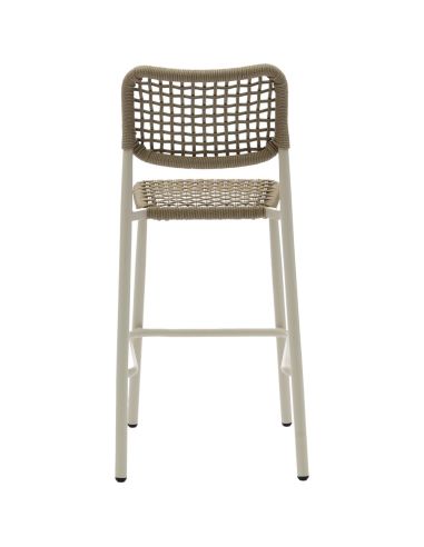Dante - Tabouret de bar empilable Piètement sable + Corde
