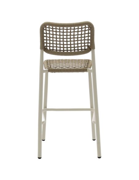 Dante - Tabouret de bar empilable Piètement sable + Corde