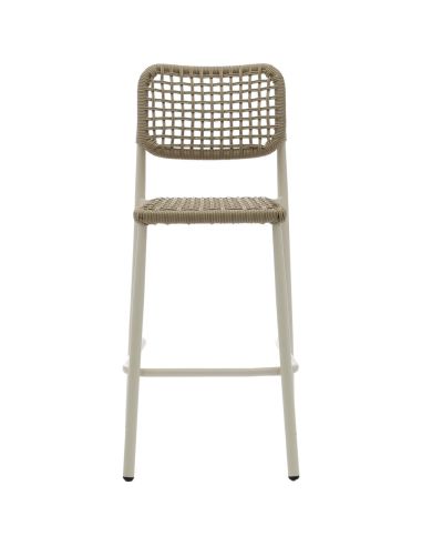 Dante - Tabouret de bar empilable Piètement sable + Corde