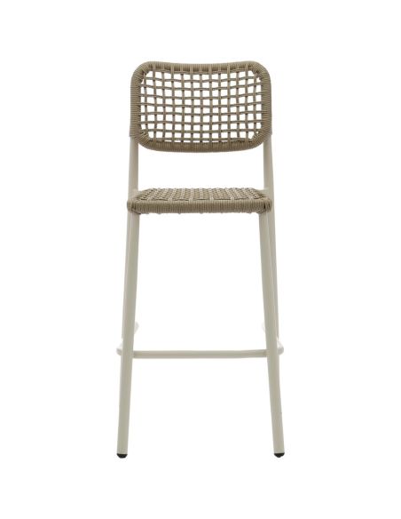 Dante - Tabouret de bar empilable Piètement sable + Corde