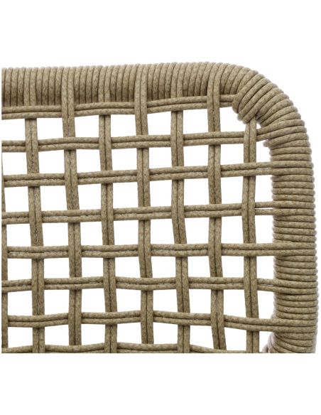 Dante - Tabouret de bar empilable Piètement sable + Corde