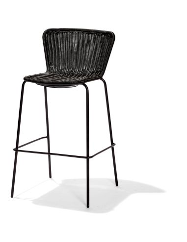 Luca - Tabouret de bar empilable Noir