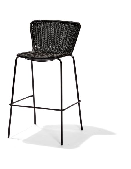 Luca - Tabouret de bar empilable Noir