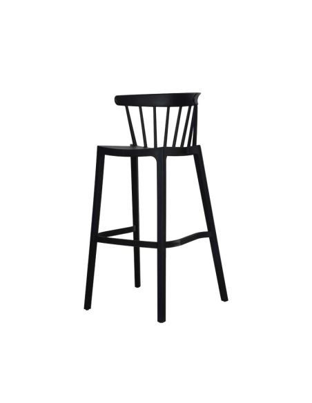 Windson - Tabouret de bar empilable en polypropylène Noir