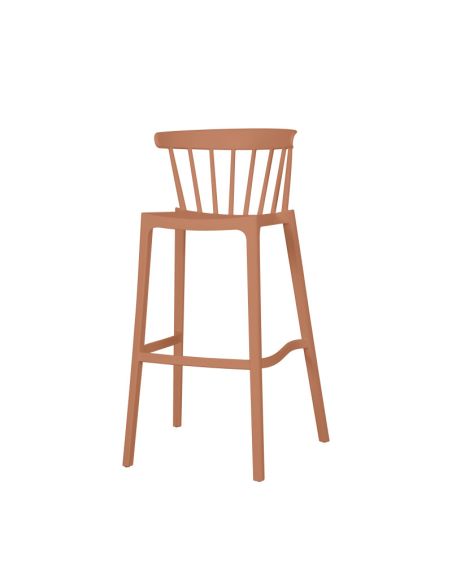 Windson - Tabouret de bar empilable en polypropylène Terracotta