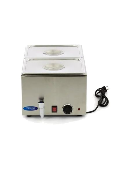 Bain Marie - avec robinet - incl 2 x 1/2 GN set - électrique | Maxima - 09300010