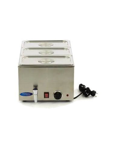 Bain Marie électrique professionnel - 3 x GN 1/3 - avec robinet de vidange - Bacs GN inclus | Maxima