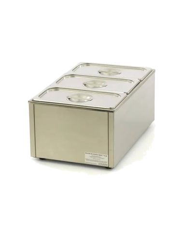 Bain Marie électrique professionnel - 3 x GN 1/3 - avec robinet de vidange - Bacs GN inclus | Maxima