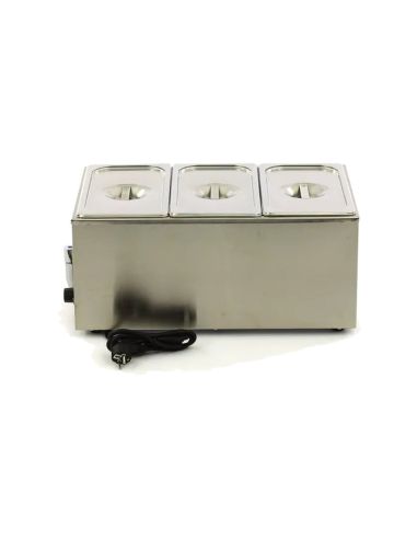 Bain Marie électrique professionnel - 3 x GN 1/3 - avec robinet de vidange - Bacs GN inclus | Maxima