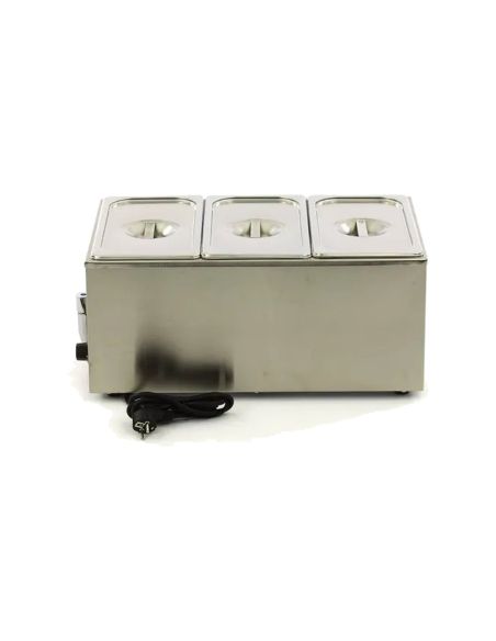 Bain Marie électrique professionnel - 3 x GN 1/3 - avec robinet de vidange - Bacs GN inclus | Maxima