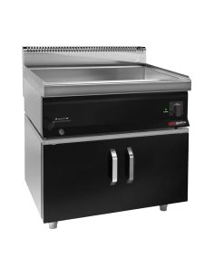 Bain-marie électrique professionnel sur meuble - 2 x GN 1/1 - Meuble 2 portes noir | GGM Mario 700