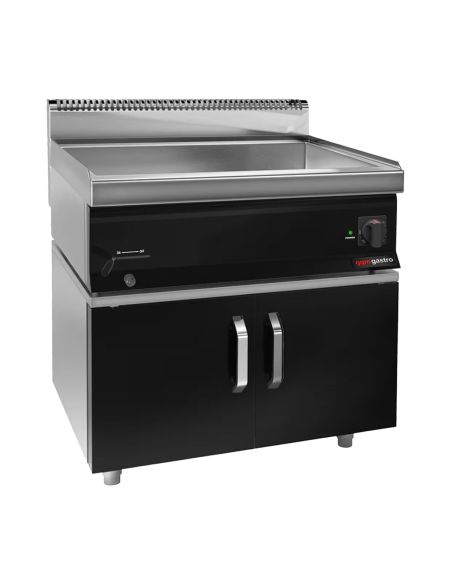 Bain-marie électrique professionnel sur meuble - 2 x GN 1/1 - Meuble 2 portes noir | GGM Mario 700