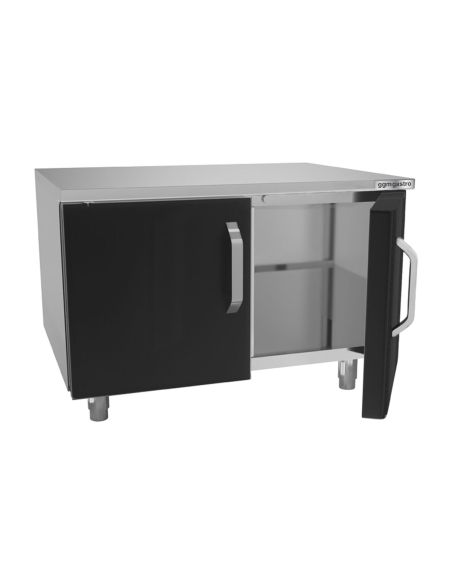 Bain-marie électrique professionnel sur meuble - 2 x GN 1/1 - Meuble 2 portes noir | GGM Mario 700
