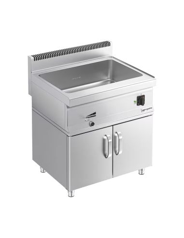 Bain-marie électrique - 2,4 kW - 2x GN 1/1 ou 4x GN 1/2 - incl. soubassement avec 2 portes- Mario 700 | GGM -BMK800-E-UBK800-E