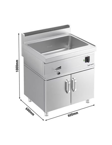 Bain-marie électrique - 2,4 kW - 2x GN 1/1 ou 4x GN 1/2 - incl. soubassement avec 2 portes- Mario 700 | GGM -BMK800-E-UBK800-E