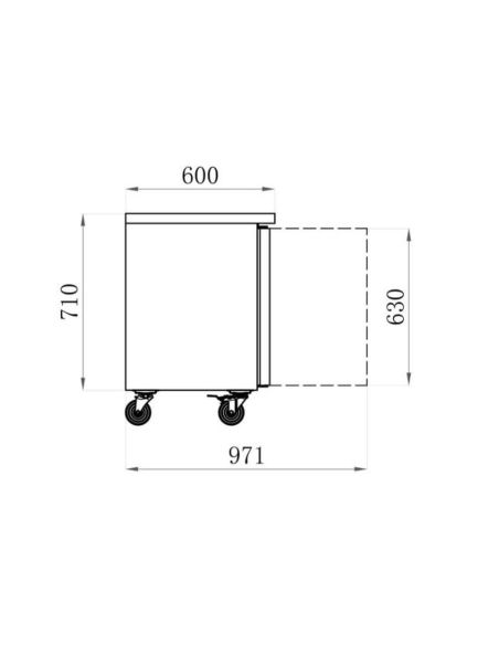 Table desserte positive centrale P 600 - 2 portes | Afi - AAS2PP