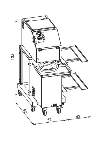 Chariot support de jonction pour diviseuse P40 et bouleuse KALI | Pastaline