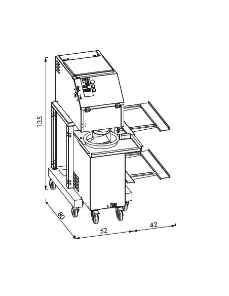 Chariot support de jonction pour diviseuse P40 et bouleuse KALI | Pastaline