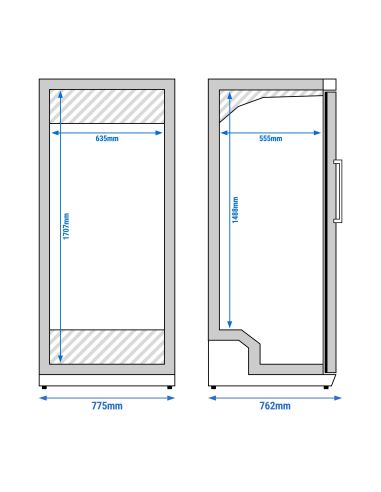 Réfrigérateur de stockage ECO 600 L – 1 porte – Noir – Froid statique