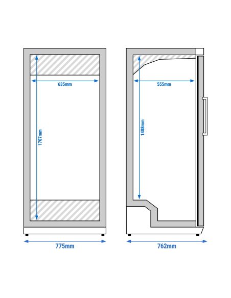 Réfrigérateur de stockage ECO 600 L – 1 porte – Noir – Froid statique