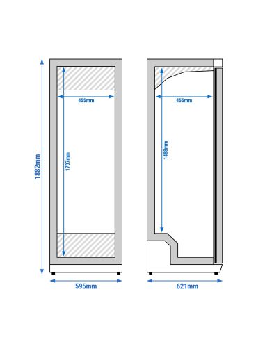 Réfrigérateur de stockage ECO 400 L – 1 porte - Inox et ABS – Air pulsé