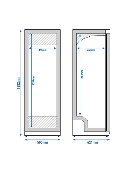 Réfrigérateur de stockage ECO 400 L – 1 porte - Inox et ABS – Air pulsé