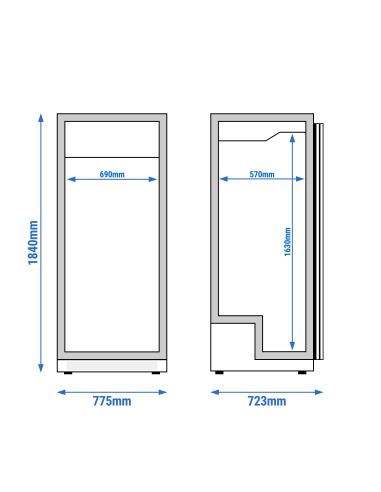 Réfrigérateur de stockage ECO 600 L – 1 porte – Inox AISI 430 – Air pulsé
