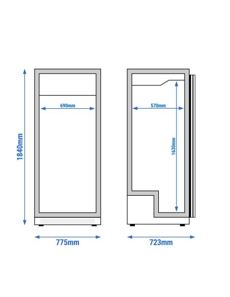 Réfrigérateur de stockage ECO 600 L – 1 porte – Inox AISI 430 – Air pulsé