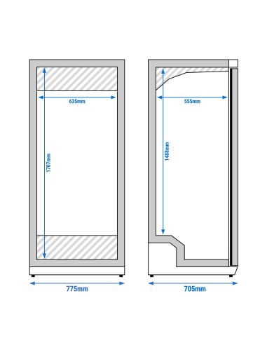 Réfrigérateur de stockage ECO 600 L – 1 porte – Inox et ABS – Air pulsé