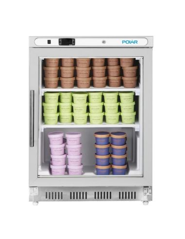 Dessous de comptoir vitré négatif inox - Série C - 129L | Polar - PC008