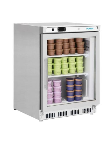 Dessous de comptoir vitré négatif inox - Série C - 129L | Polar - PC008