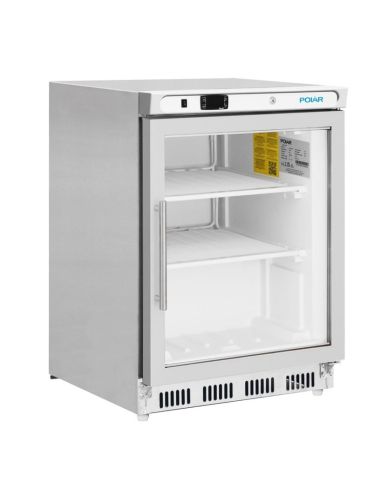 Dessous de comptoir vitré négatif inox - Série C - 129L | Polar - PC008