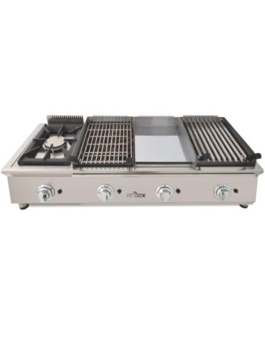 Module feu vif gaz pour planchas FLEXI – 1 brûleur fonte – 5,8 kW | Arilex 1PFModule plancha rectifiée gaz FLEXI 1PR – Plaque ac