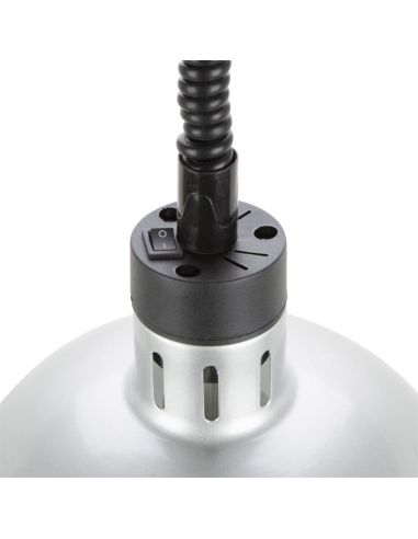 Lampe chauffante dôme rétractable finition métal brossé | Buffalo