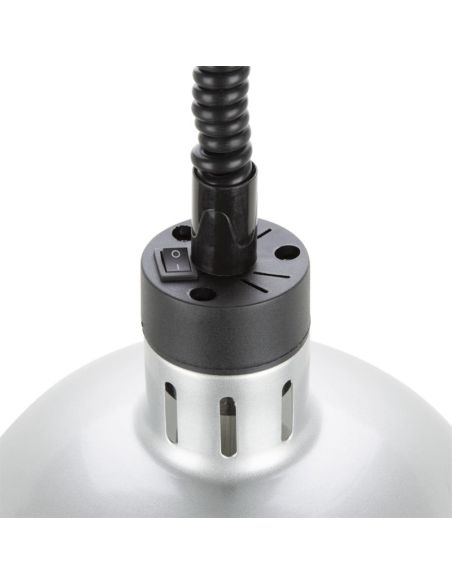 Lampe chauffante dôme rétractable finition métal brossé | Buffalo