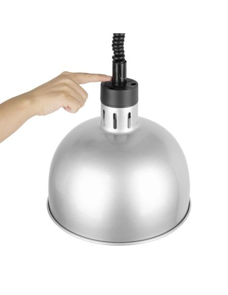 Lampe chauffante dôme rétractable finition métal brossé | Buffalo