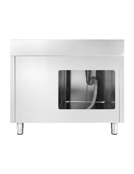 Meuble plonge inox – 1200 x 600 mm – 1 bac à gauche – 3 tiroirs