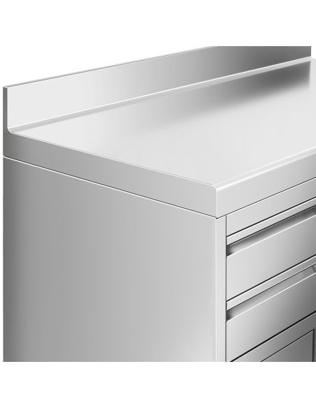 Meuble inox pour machine à café - 1000 x 600 mm - 2 tiroirs - Knock box