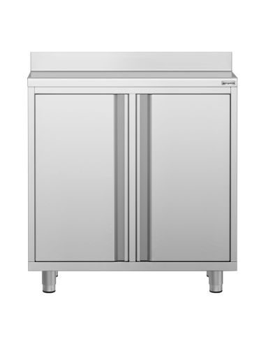 Meuble inox pour machine à café - 1000 x 600 mm - 2 portes battantes