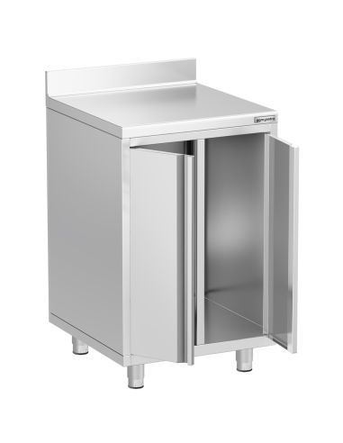 Meuble inox pour machine à café - 600 x 600 mm - 2 portes battantes