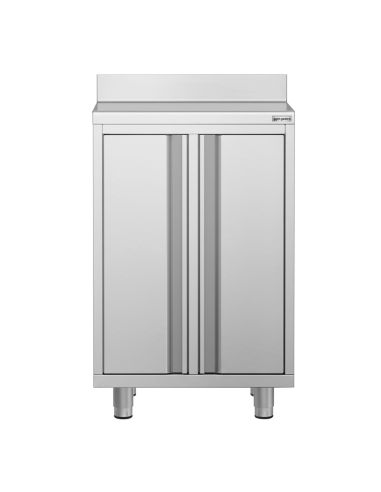 Meuble inox pour machine à café - 600 x 600 mm - 2 portes battantes