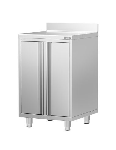 Meuble inox pour machine à café - 600 x 600 mm - 2 portes battantes