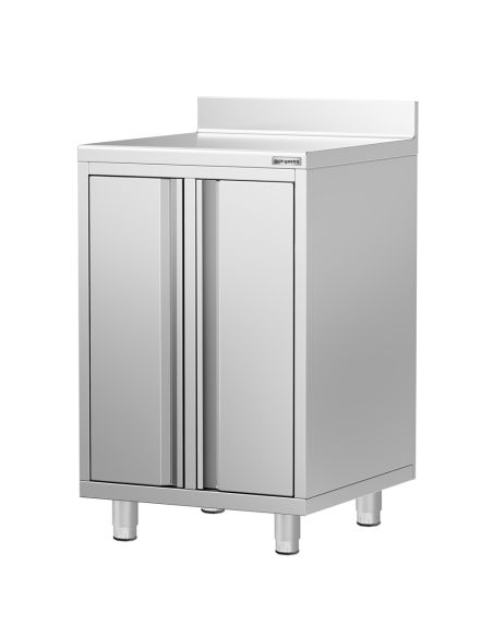 Meuble inox pour machine à café - 600 x 600 mm - 2 portes battantes