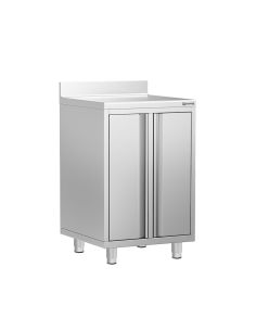 Meuble inox pour machine à café - 600 x 600 mm - 2 portes battantes