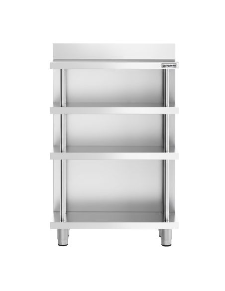 Table de travail de bar inox - 800 x 400 mm - 4 étagères