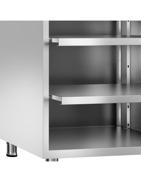 Table de préparation cocktail inox - 800 x 600 mm - 3 étagères