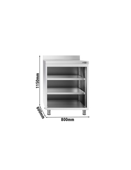 Table de préparation cocktail inox - 800 x 600 mm - 3 étagères