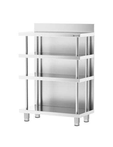 Table de travail de bar inox - 800 x 600 mm - 4 étagères