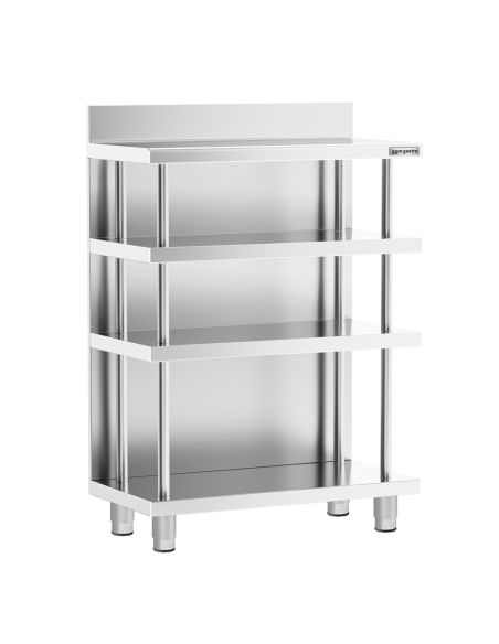 Table de travail de bar inox - 800 x 600 mm - 4 étagères
